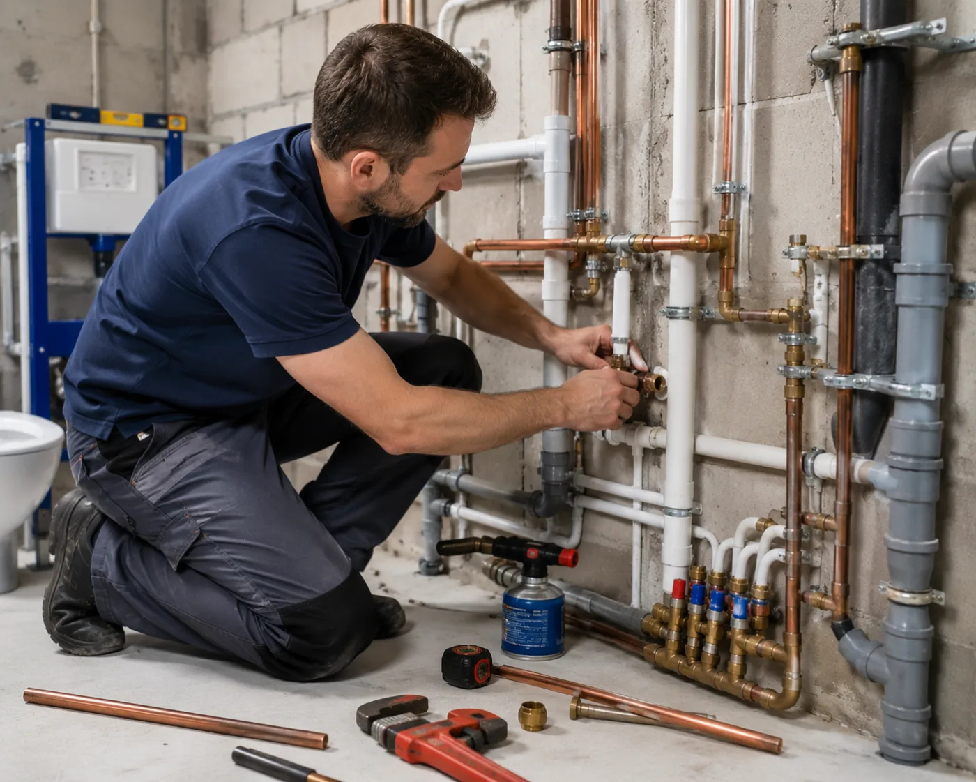 Rénovation d'un réseau de plomberie en cuivre